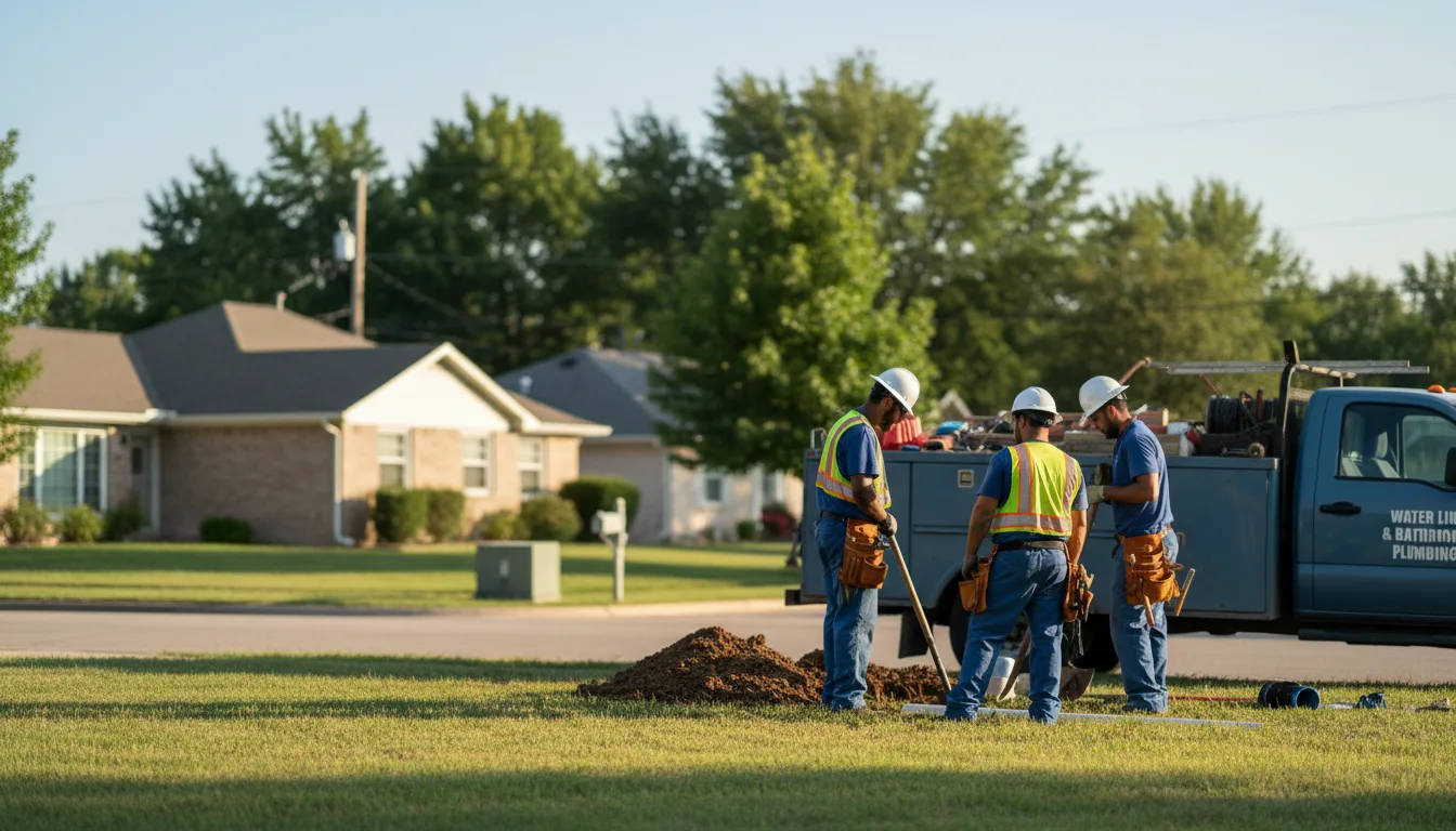Residential water line and bathroom plumbing service in Lenox, IA
